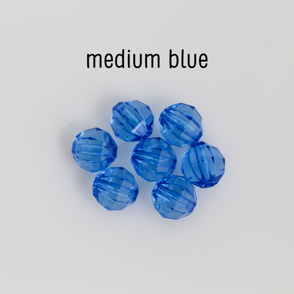 Transparent Acrylic Round Faceted Beads Available in 6mm or 8mm, 100pcs - 9 Color Choices