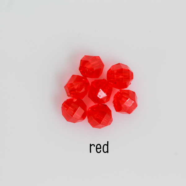 Transparent Acrylic Round Faceted Beads Available in 6mm or 8mm, 100pcs - 9 Color Choices