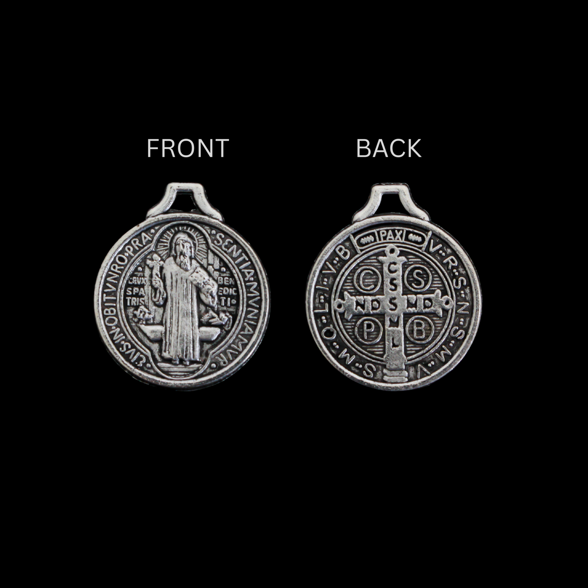 Saint Benedict Charms Sold in Packs of Ten in Your Choice of Antique Silver or Bronze
