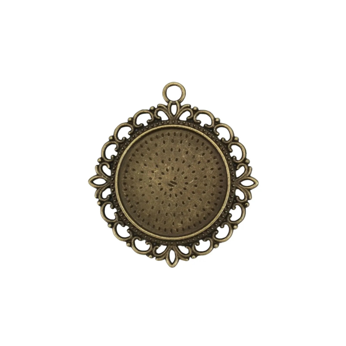 Bronze Double Sided Bezel Pendant Setting - Fits 25mm Round Cabochon, 5pcs