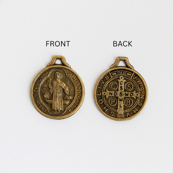 Saint Benedict Charms Sold in Packs of Ten in Your Choice of Antique Silver or Bronze