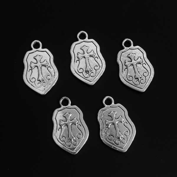 Armor of God Shield of Faith Charms, 20pcs 24x14.5mm