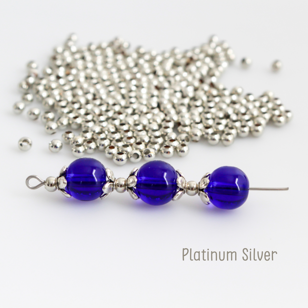 Iron Spacer Beads, Round 3mm in Diameter Available in Silver, Bronze, Gold - 300pcs