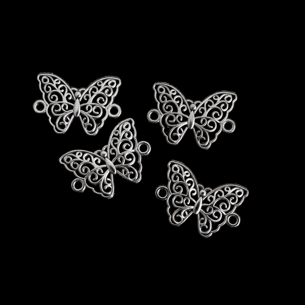 Antique Silver Butterfly Connector Links - Symbol of Life and Resurrection 21mm wide, 20pcs