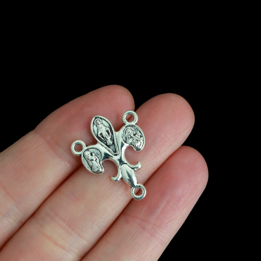 FIAT Rosary Centerpiece 3 Loop Chandelier Connectors 24x19mm, 25pcs