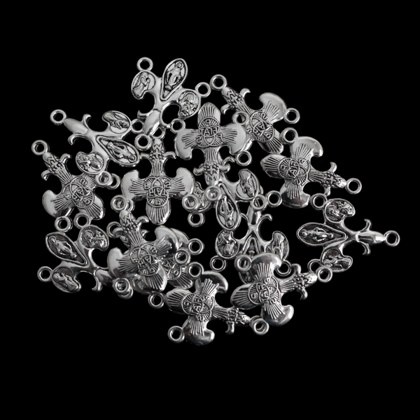 FIAT Rosary Centerpiece 3 Loop Chandelier Connectors 24x19mm, 25pcs