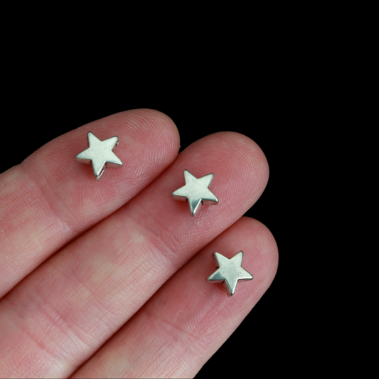 Star Spacer Beads 8x8mm - Five Pointed Star - Five Wounds of Christ, 50pcs