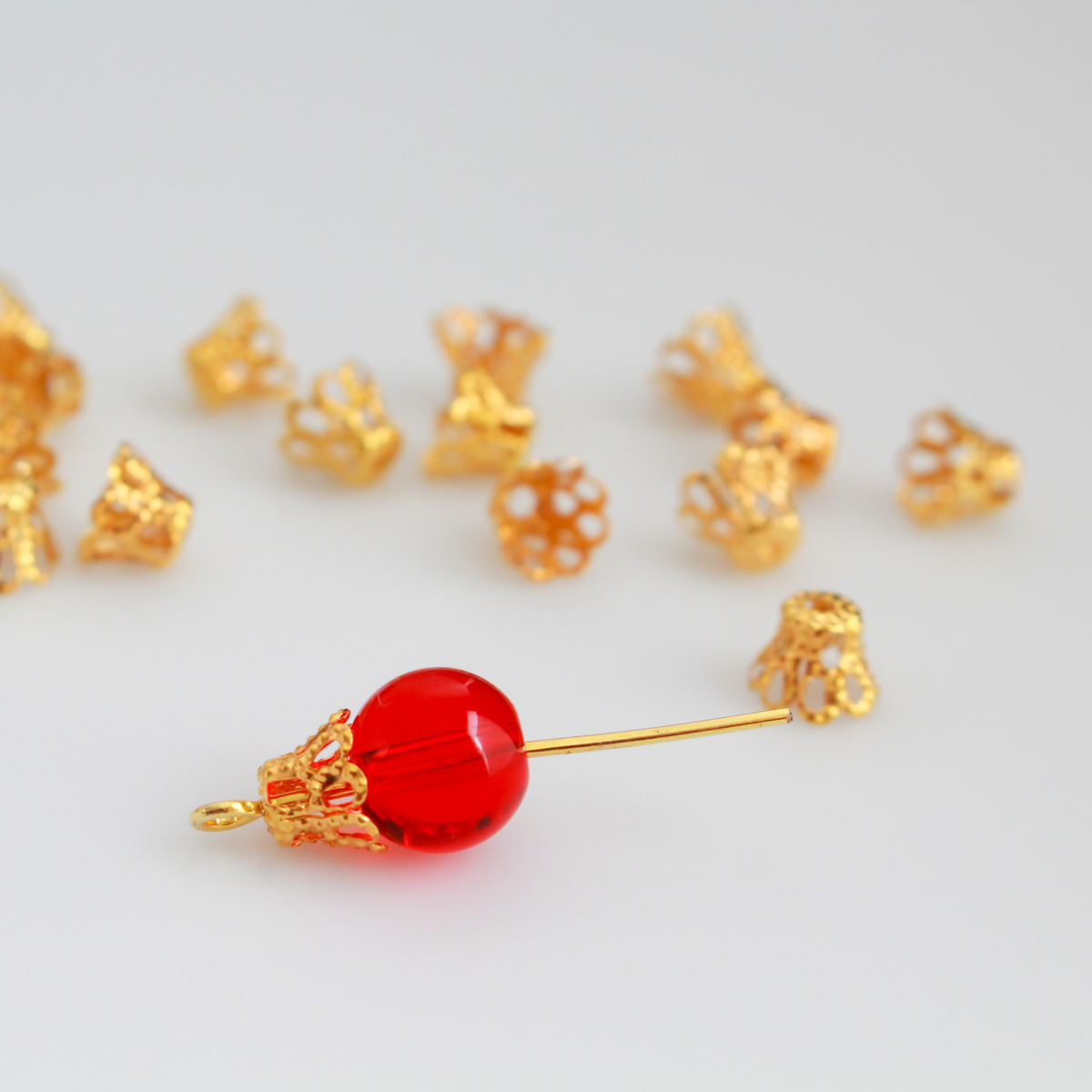 Golden Filigree Bead Cap Cups 6mm in diameter x 5mm long (Fit beads 6 - 8mm), 120pcs
