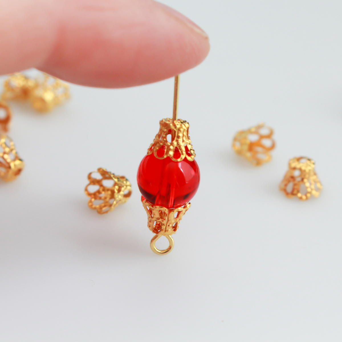 Golden Filigree Bead Cap Cups 6mm in diameter x 5mm long (Fit beads 6 - 8mm), 120pcs