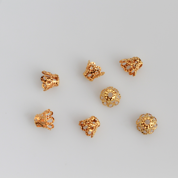 Golden Filigree Bead Cap Cups 6mm in diameter x 5mm long (Fit beads 6 - 8mm), 120pcs