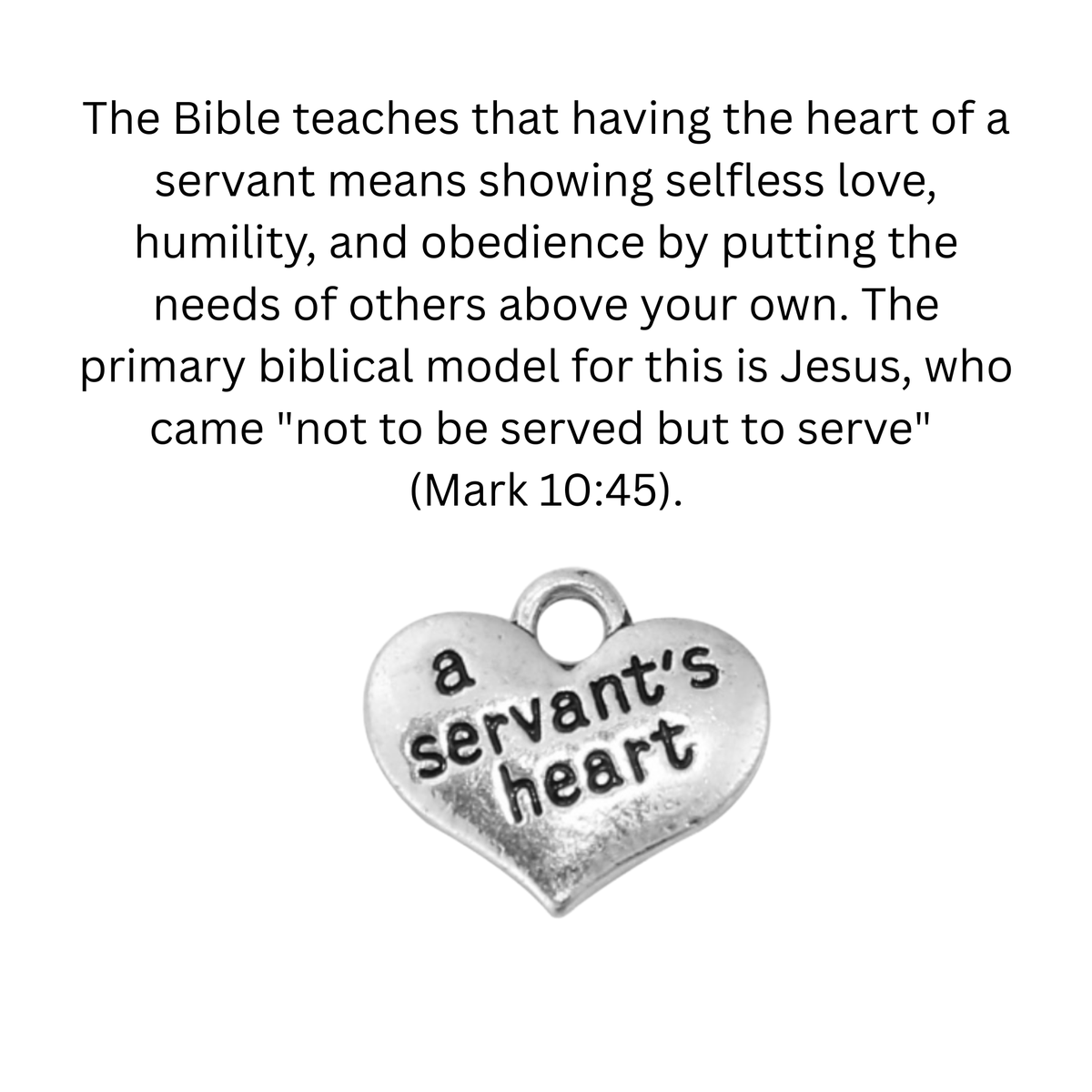A Servant's Heart Charm, 10pcs Double Sided - 16mmx14mm