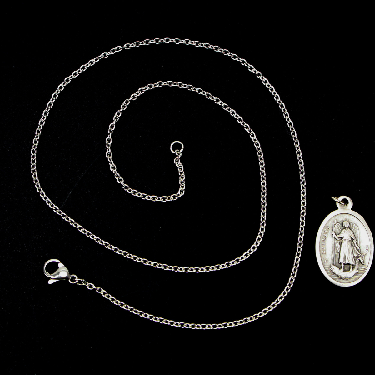 Stainless Steel Link Cable Chain Necklace 14" long with, young adult size