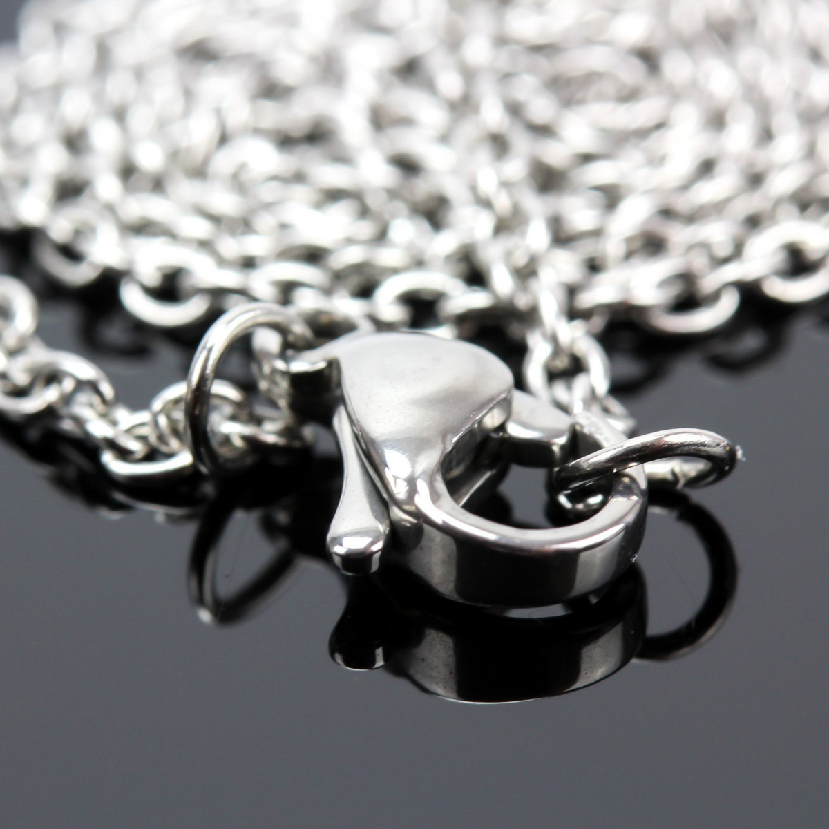 Stainless Steel Link Cable Chain Necklace 14" long with, young adult size