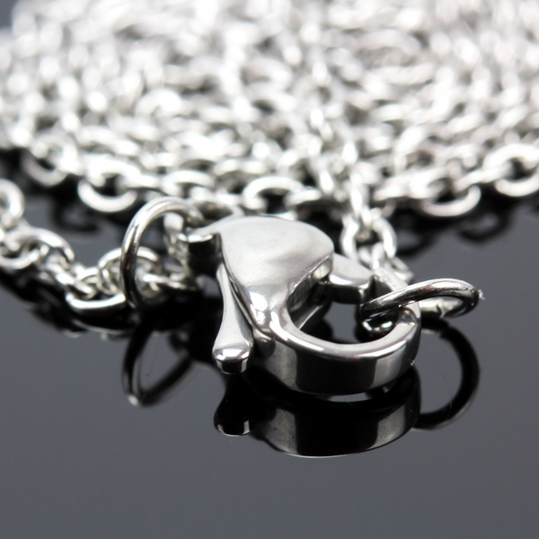 Stainless Steel Link Cable Chain Necklace 14" long with, young adult size