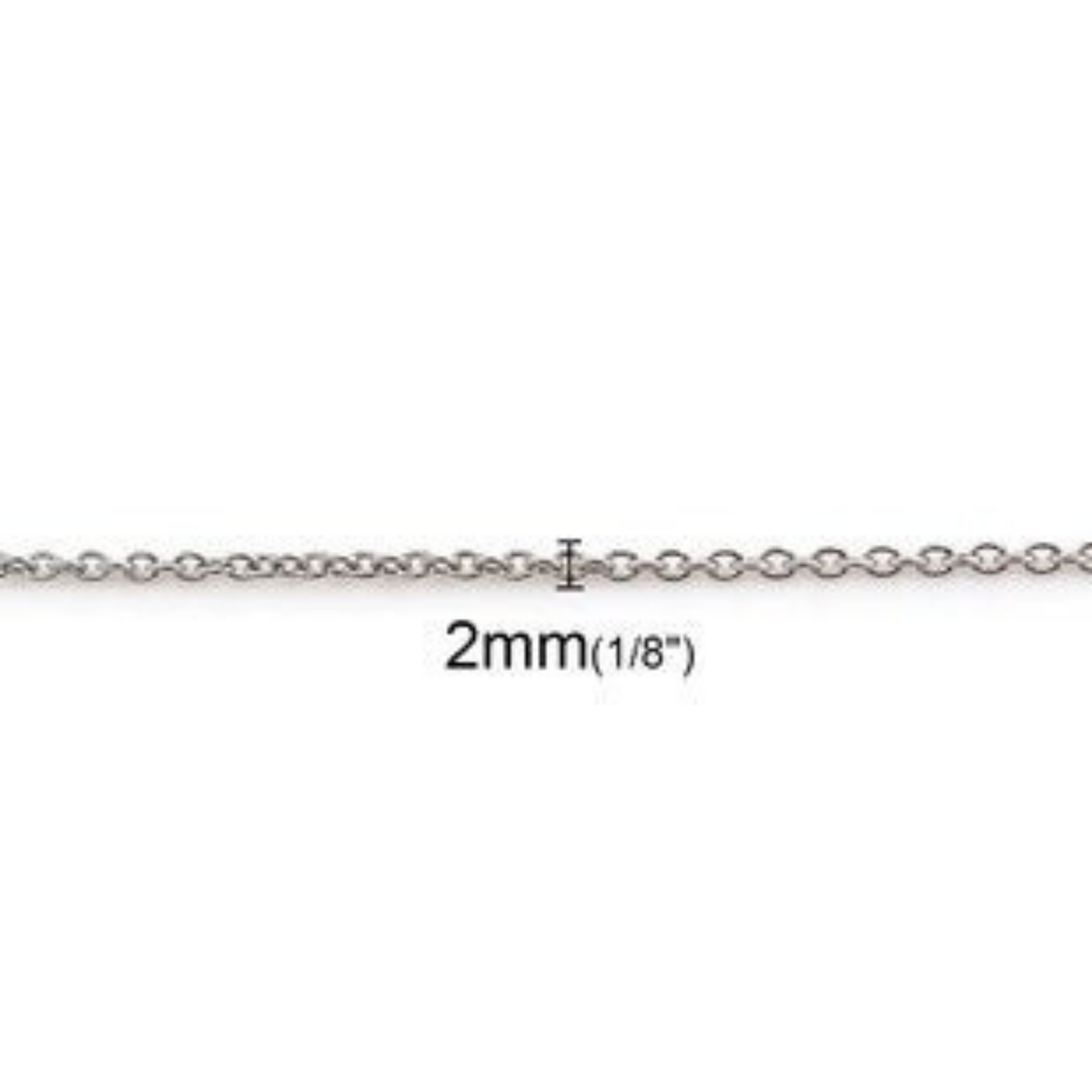 Stainless Steel Link Cable Chain Necklace 14" long with, young adult size