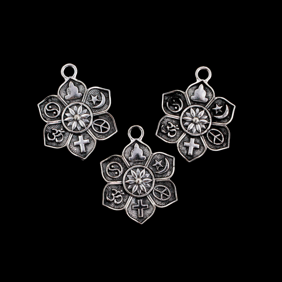 Large COEXIST Charms for Religious Tolerance, Peaceful Harmony - 3pcs