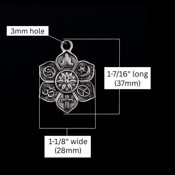 Large COEXIST Charms for Religious Tolerance, Peaceful Harmony - 3pcs