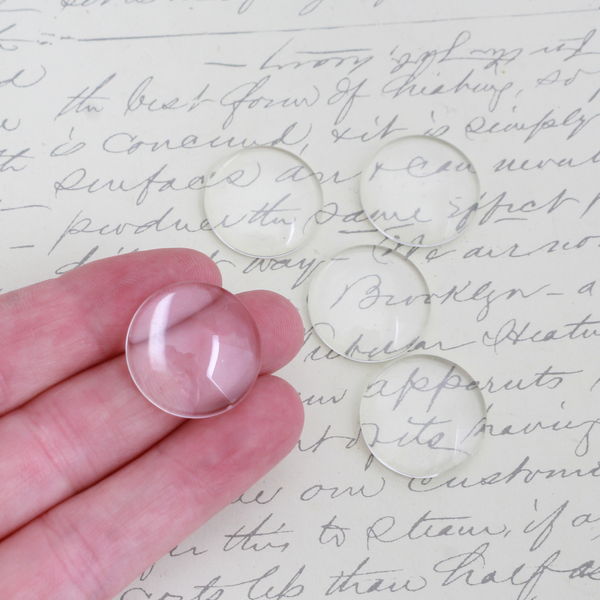 22mm Clear Glass Cabochons – Pack of 10 | Half Round Dome for Photo Pendants, Cameos, Religious Art