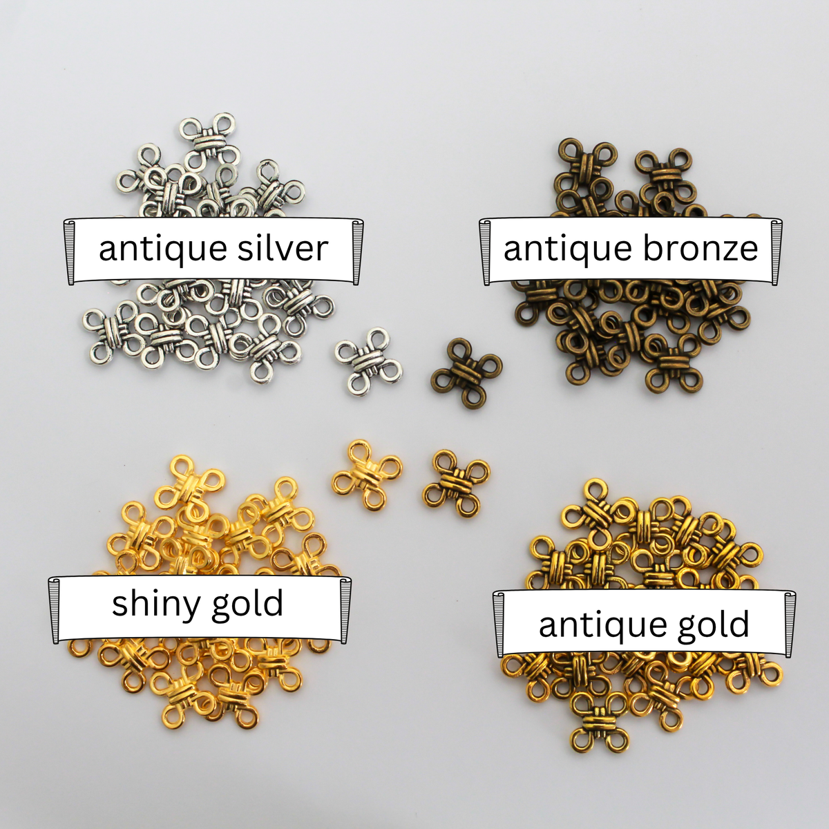 Celtic Knot Connectors - Square Joiner Links - 12mm in diameter, 20pcs