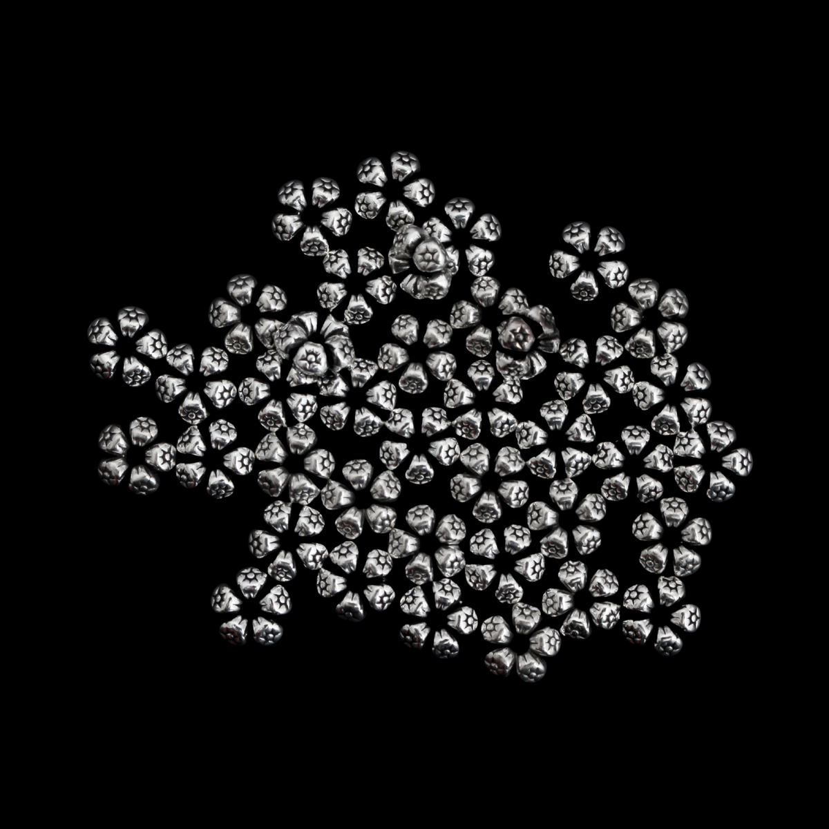 Metal Spacer Beads Flower Shaped with Five Petals, 7.5mmx3mm, 100pcs