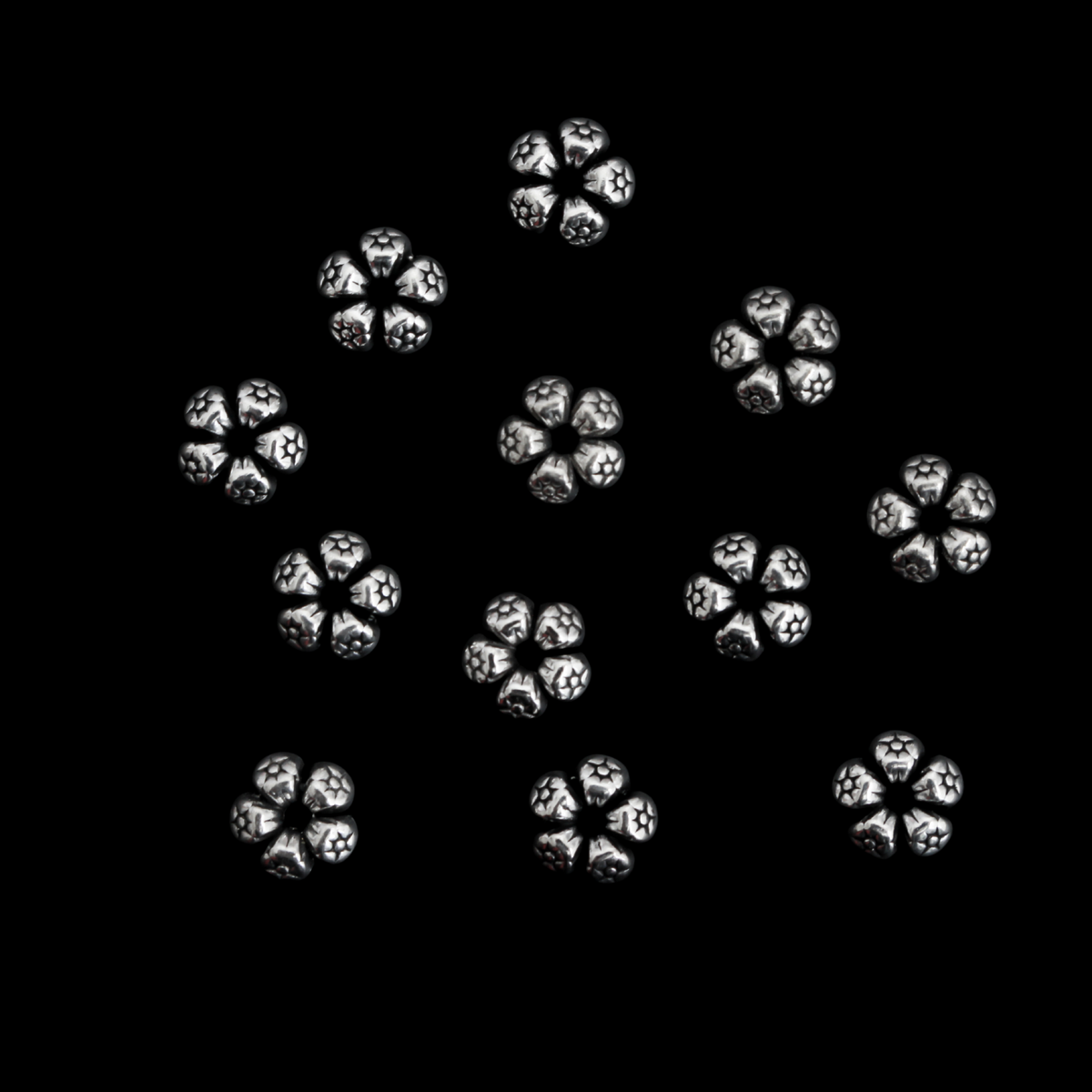 Metal Spacer Beads Flower Shaped with Five Petals, 7.5mmx3mm, 100pcs