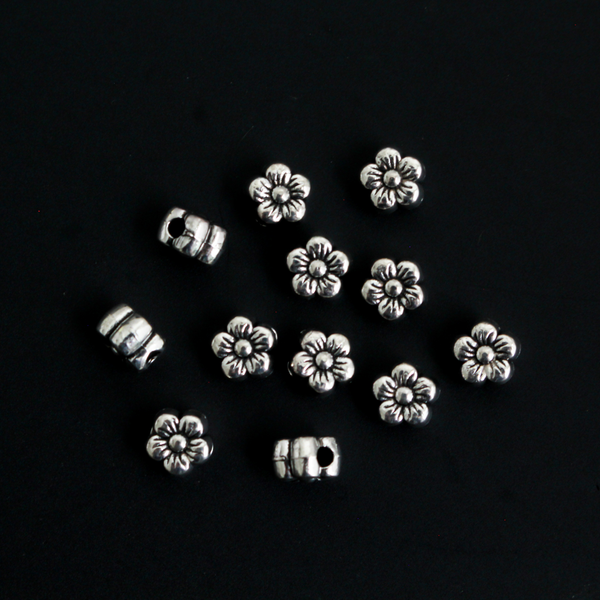 Small Flower Shaped Beads, 6.5mm in diameter, 50pcs