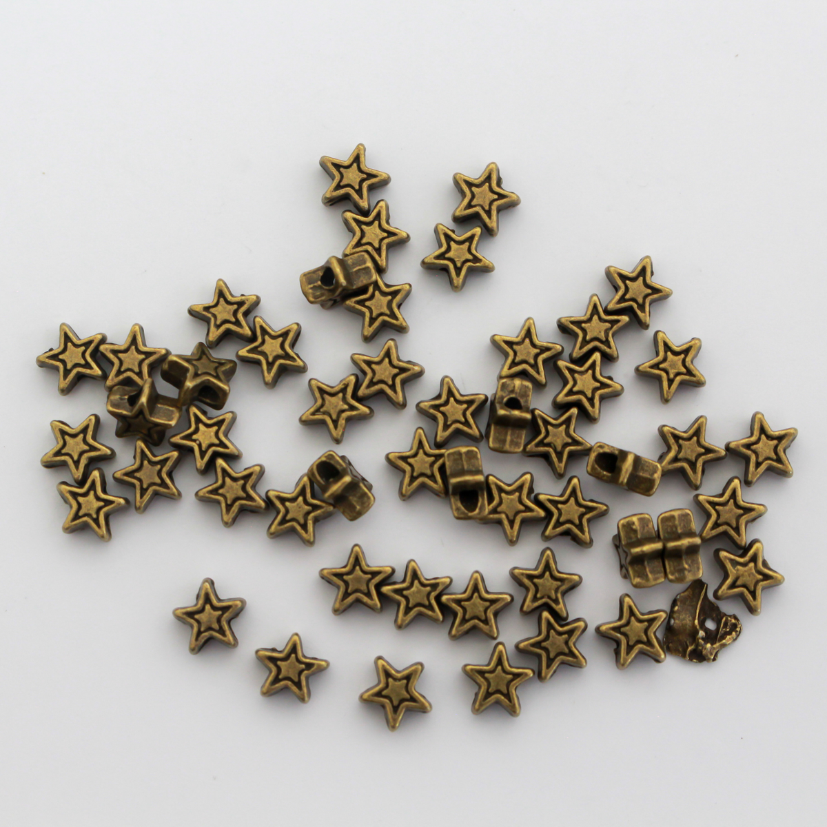 Bronze Star Spacer Beads 6x6mm - Five Wounds of Christ, 50pcs