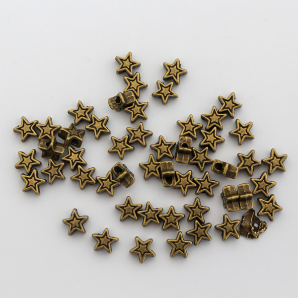Bronze Star Spacer Beads 6x6mm - Five Wounds of Christ, 50pcs