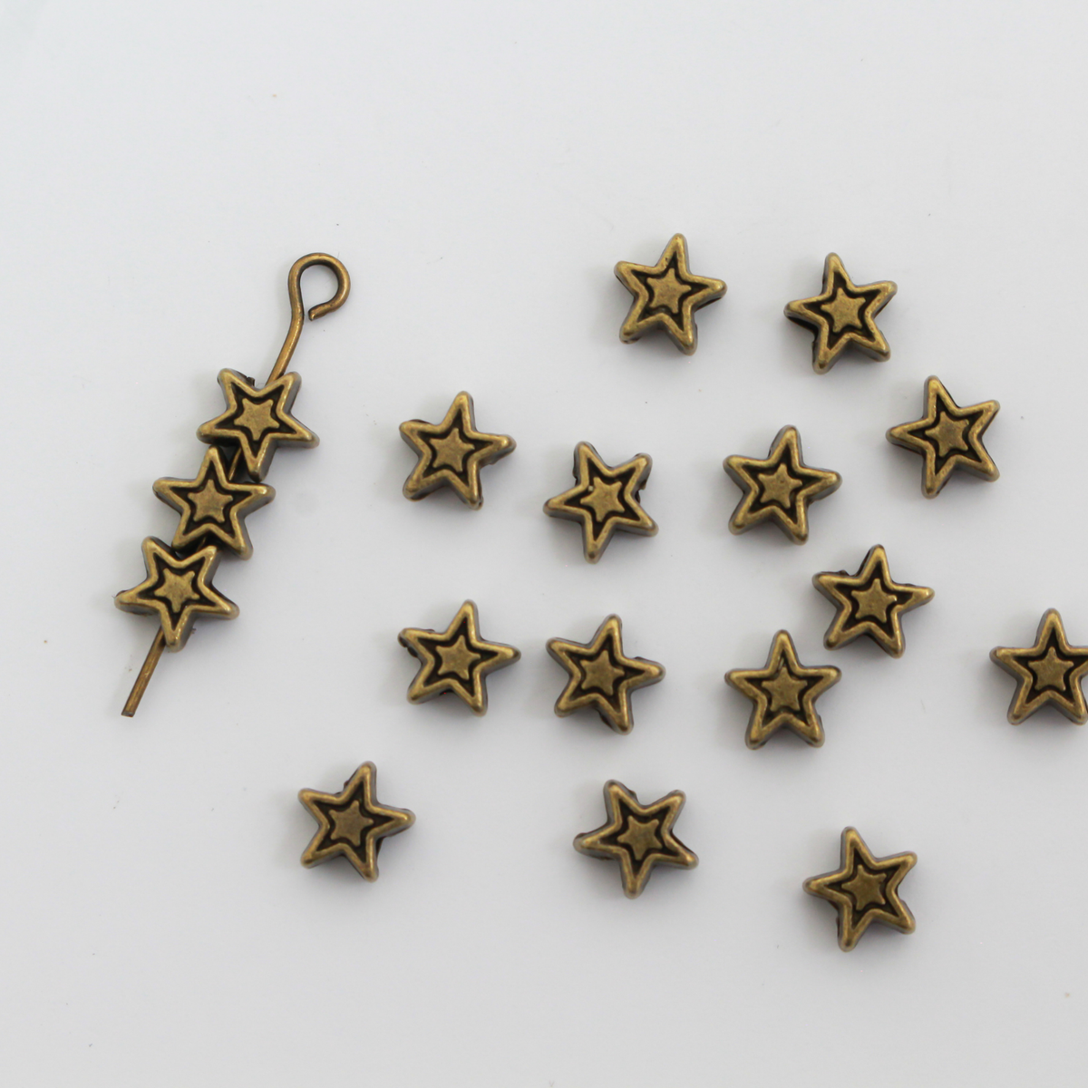 Bronze Star Spacer Beads 6x6mm - Five Wounds of Christ, 50pcs