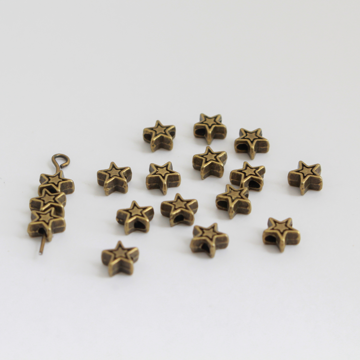 Bronze Star Spacer Beads 6x6mm - Five Wounds of Christ, 50pcs