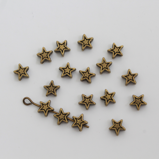 Bronze Star Spacer Beads 6x6mm - Five Wounds of Christ, 50pcs