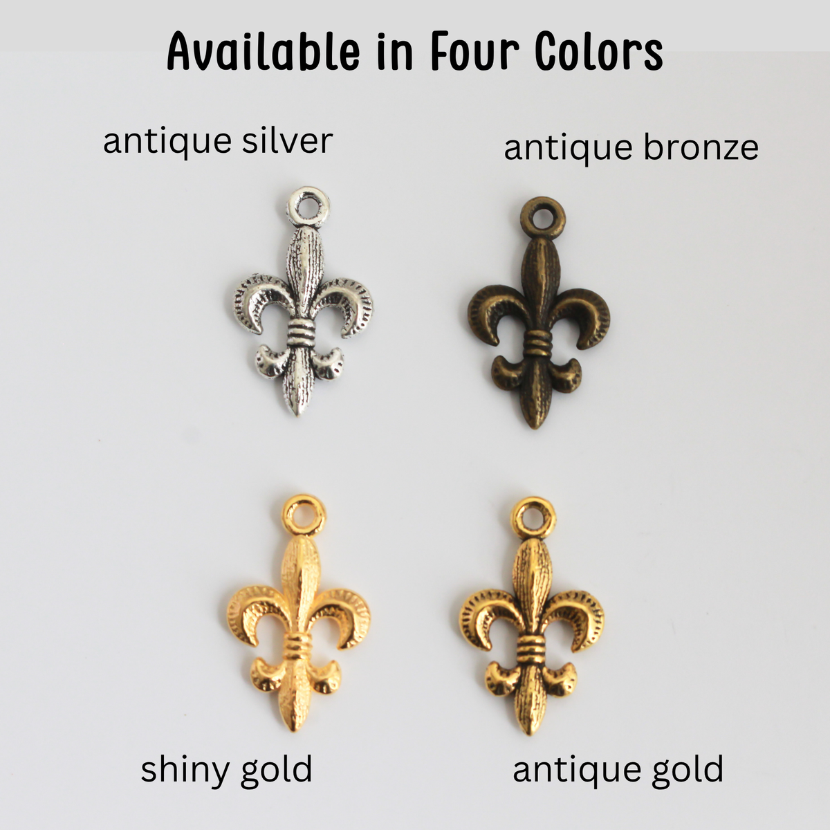 Fleur de Lis Charms - Available in Four Colors, 10pcs