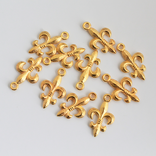 Fleur de Lis Charms - Available in Four Colors, 10pcs