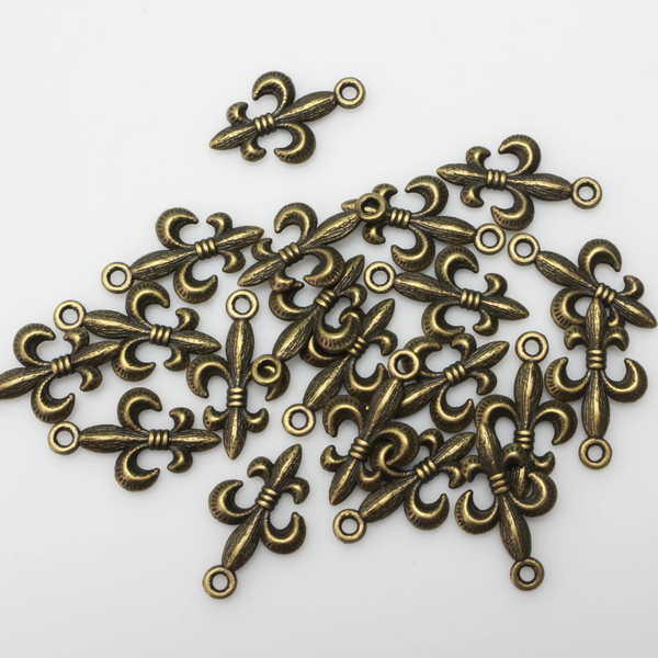 Fleur de Lis Charms - Available in Four Colors, 10pcs