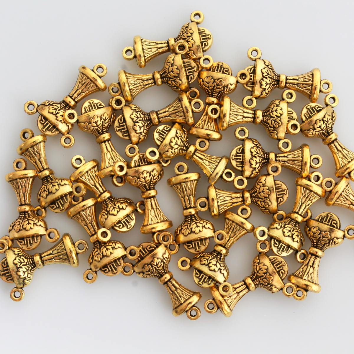 Holy Communion Chalice Rosary Centerpieces - Available in Silver, Bronze, Gold, 5pcs
