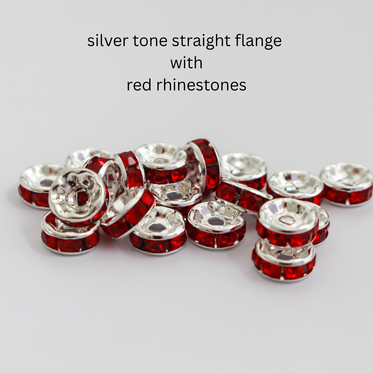 8mm Rondelle Spacer Beads with Grade A Crystal Rhinestones, 20pcs - Four Color Options