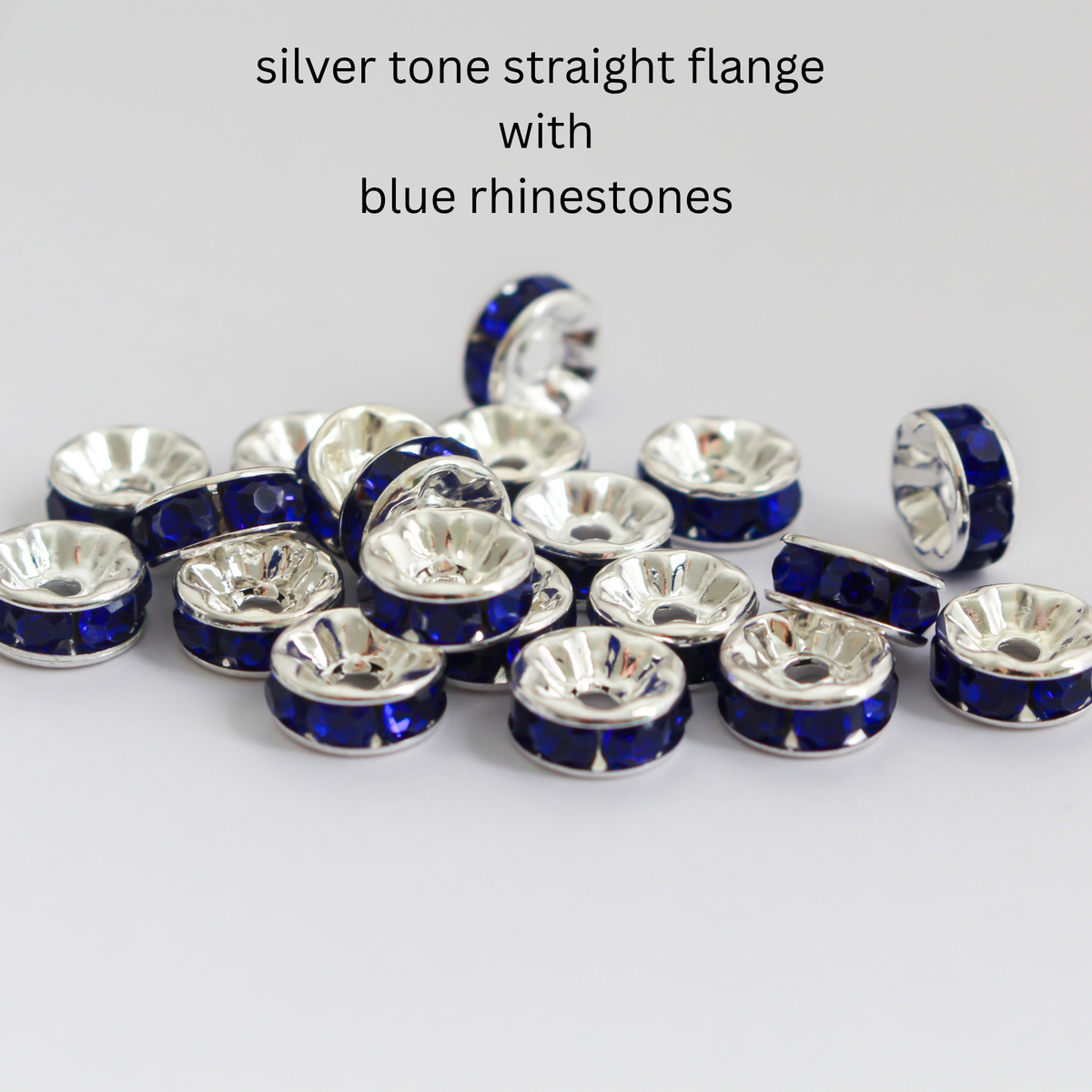 8mm Rondelle Spacer Beads with Grade A Crystal Rhinestones, 20pcs - Four Color Options