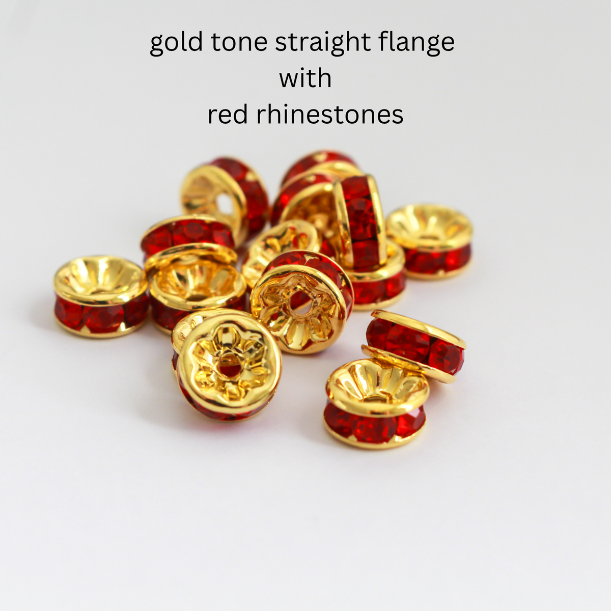 8mm Rondelle Spacer Beads with Grade A Crystal Rhinestones, 20pcs - Four Color Options