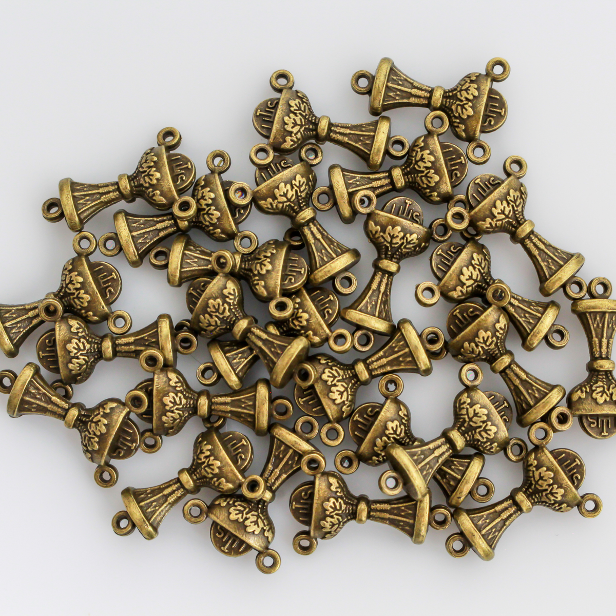 Holy Communion Chalice Rosary Centerpieces - Available in Silver, Bronze, Gold, 5pcs