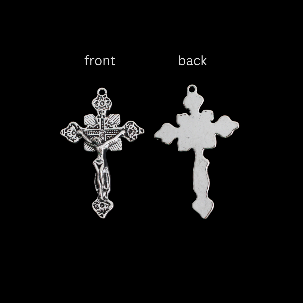 Ornate Crucifix Pendants 1-7/8" Long - Available in Four Colors - Sold in packs of 3pcs