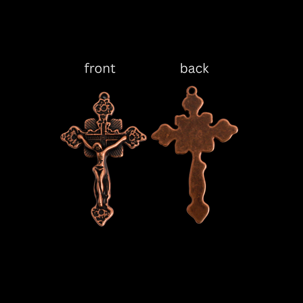 Ornate Crucifix Pendants 1-7/8" Long - Available in Four Colors - Sold in packs of 3pcs