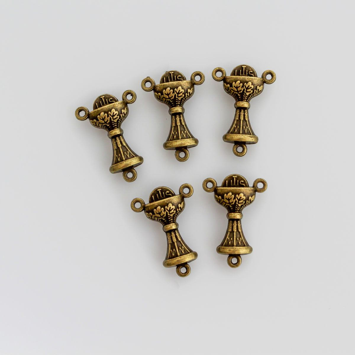 Holy Communion Chalice Rosary Centerpieces - Available in Silver, Bronze, Gold, 5pcs
