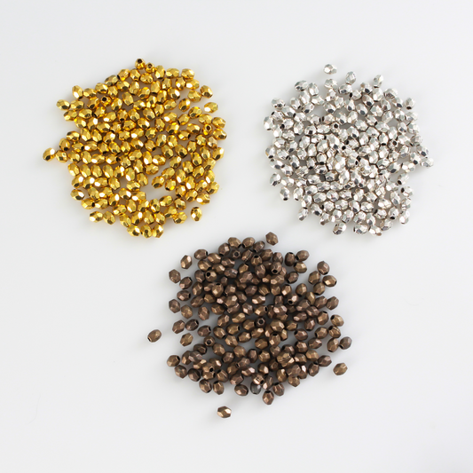 Small Metal Spacer Beads 4mmx3.5mm Available in Silver, Bronze, Gold - 150pcs