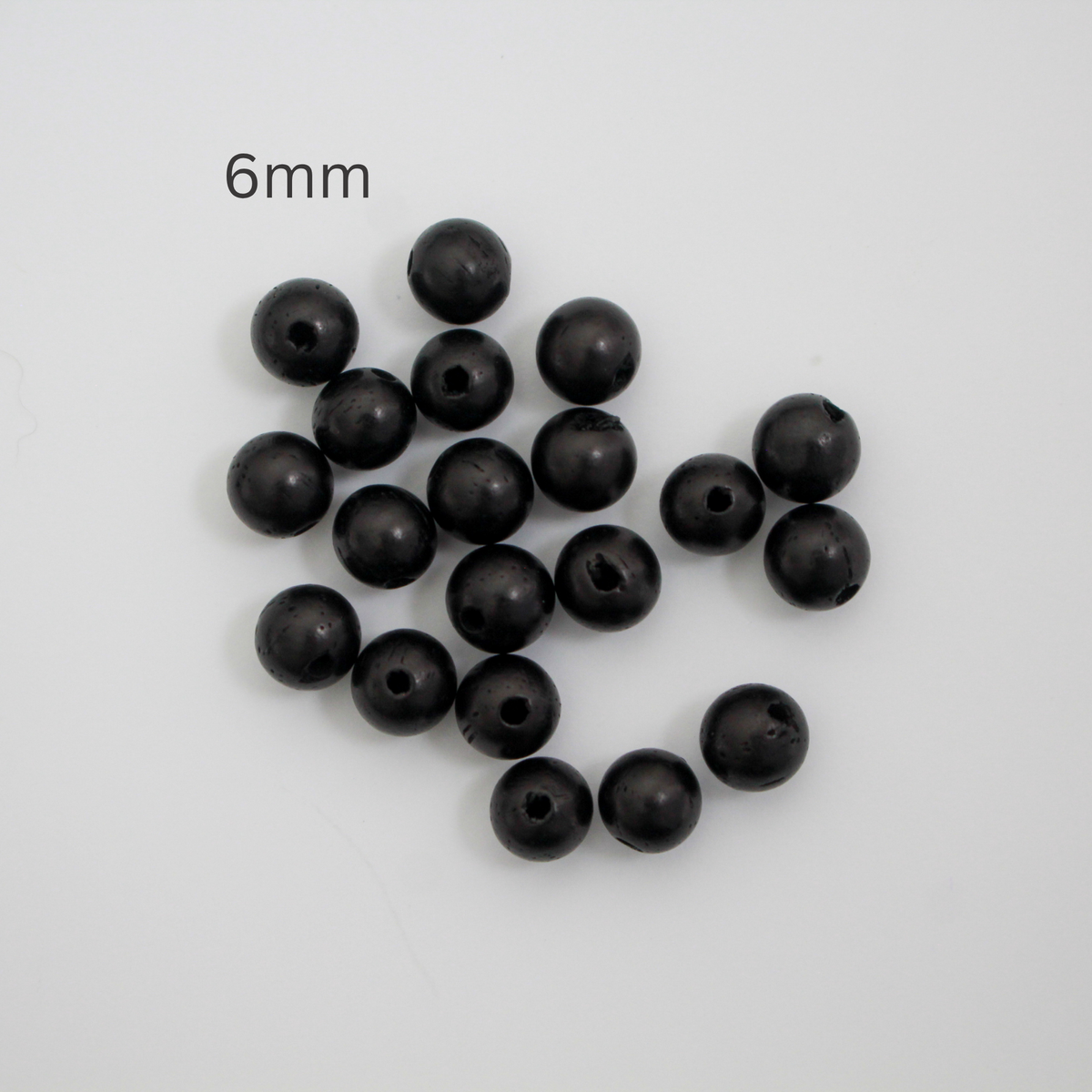 Waxed Wooden Black Beads - Available in 6mm or 8mm, 60pcs