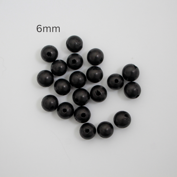 Waxed Wooden Black Beads - Available in 6mm or 8mm, 60pcs