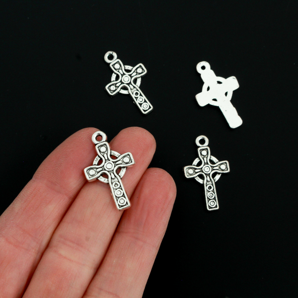 Irish Celtic Cross Charms 26mmx16mm, 10pcs