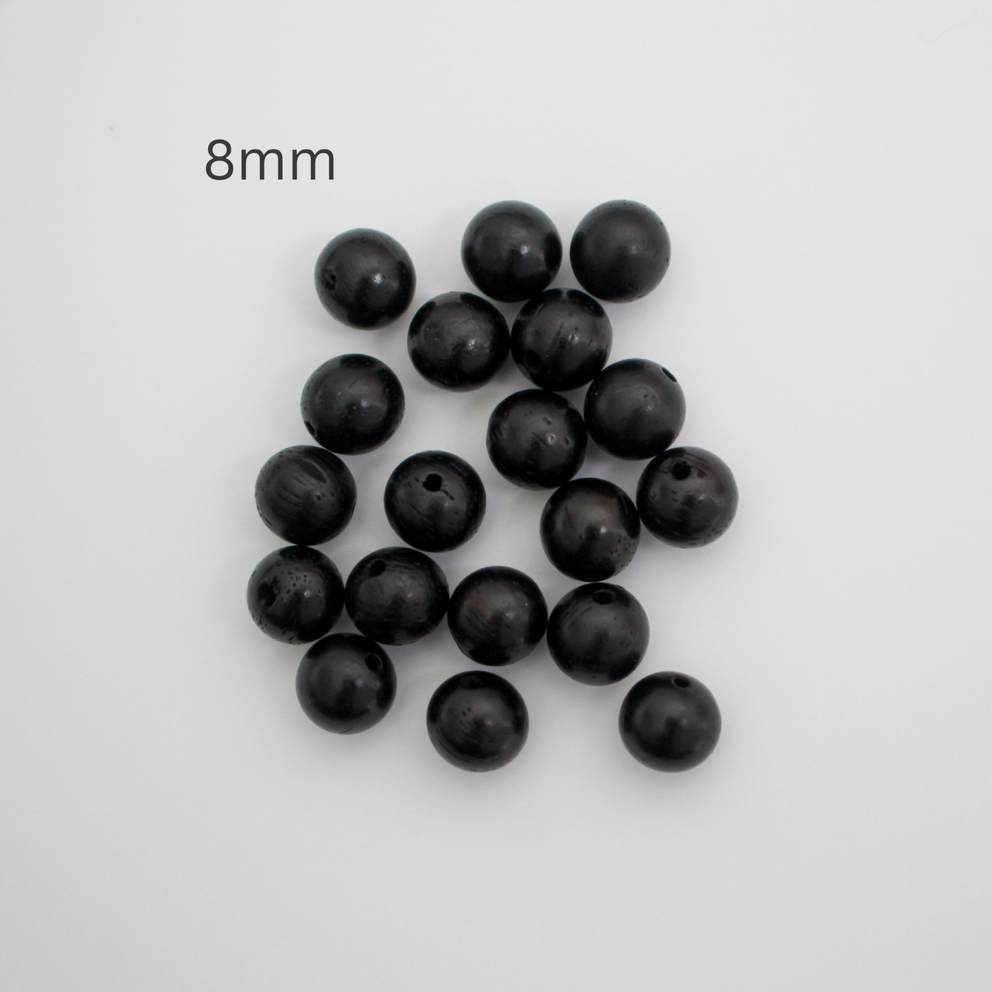 Waxed Wooden Black Beads - Available in 6mm or 8mm, 60pcs
