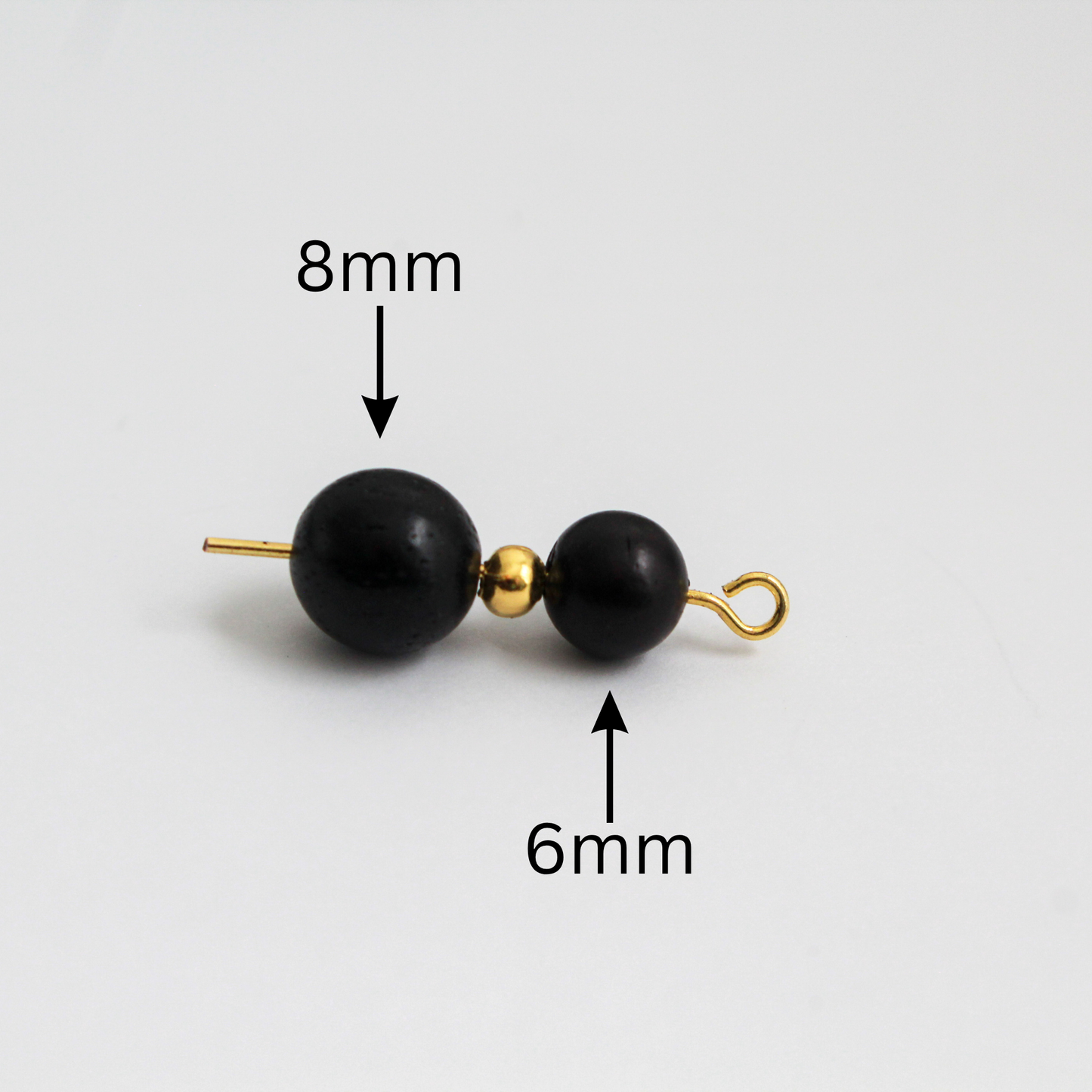Waxed Wooden Black Beads - Available in 6mm or 8mm, 60pcs
