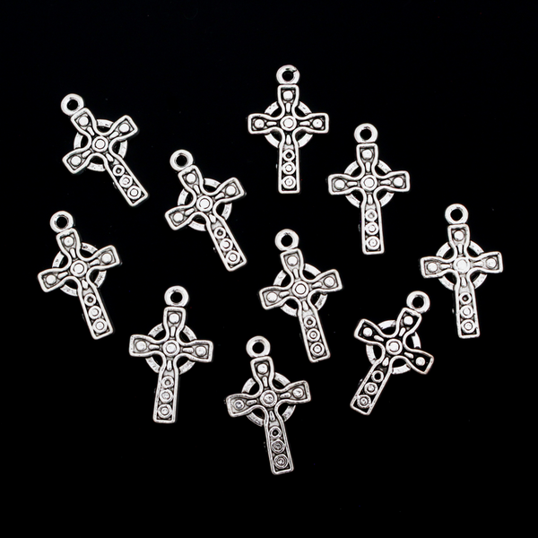 Irish Celtic Cross Charms 26mmx16mm, 10pcs