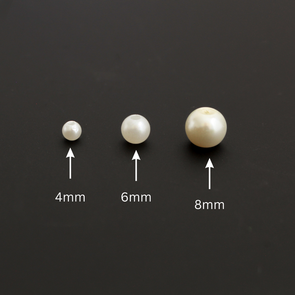 Imitation Pearl Beads, Creamy White Color, Available in 4, 6, and 8mm